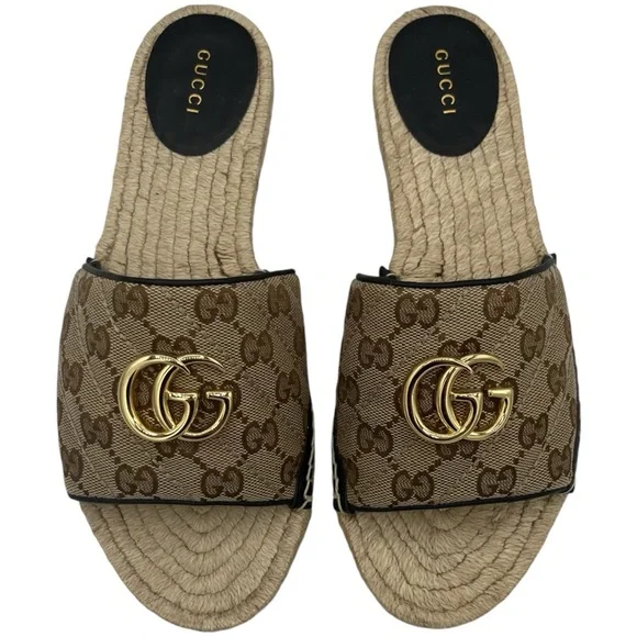Gucci GG Matelasse Canvas Espadrille Sandal - Picture 3 of 11